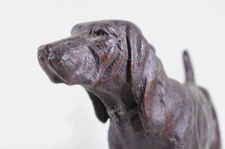 Large 8.  5 " Antique Bronze Dog Statue German Shorthaired Pointer Sculpture Hound