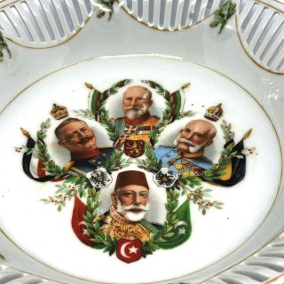 WD3 german patriotic Bowl Franz Josef,  Wilhelm,  Mehmed & Ferdinand portrait 3