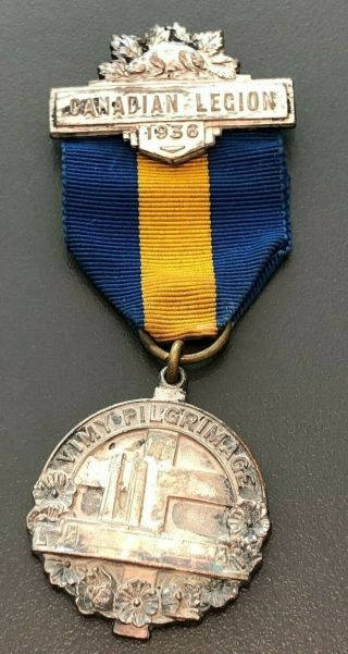 1936 Canadian Vimy Memorial Pilgrimage Medal Made By J.  R.  Gaunt Named