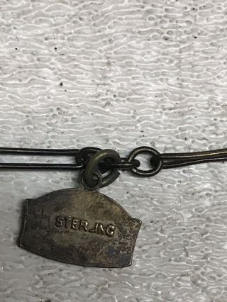 Vintage Sterling Silver Marked Charm Bracelet U.  S.  Navy— WWII Battleship 9