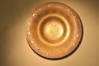 Fine Antique Gilded Bronze With Abalone Inlay Plate Signed Tiffany Studios 1723