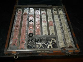 Antique Optometry Case Optometrist Diagnostic Lens Set Patent 1918 - 1919