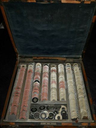 Antique Optometry Case Optometrist Diagnostic Lens Set Patent 1918 - 1919 5