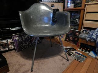 Early Eames Herman Miller Rare Olive Green Rope Edge Arm Shell Zenith Chair