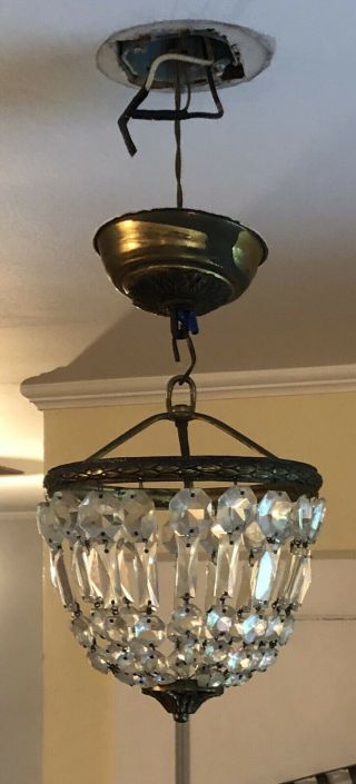 1960’s Vintage Crystal Small Antique Chandelier