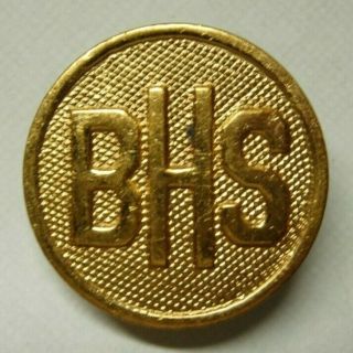 Ww1 " Bhs " Enlisted Gilt Collar Disk - Sb