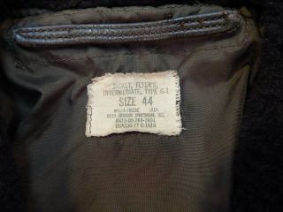 U.  S.  Navy,  G - 1 Leather Flight Jacket,  U.  S.  N.  Issue,  1977 Date,  SZ 44,  Great Cond 5