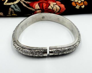 Antique Chinese Silver “shou “ Cuff Bangle 47.  5 Gram