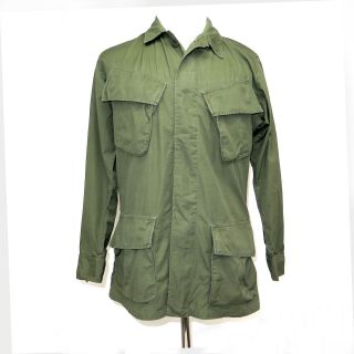 Vintage Us Army Poplin Jungle Jacket Slant Pockets Small S 1966 Vietnam