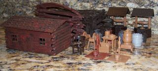 Bachmann Plasticville Log Cabin Rustic Fence Frontier Pioneer Outpost & Access. 3