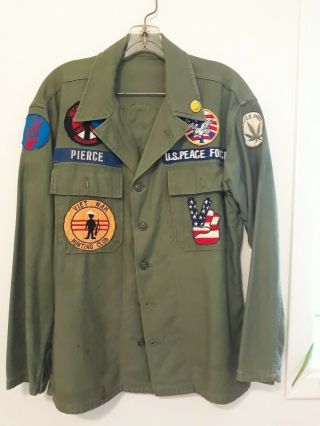 Vintage Vietnam War U.  S.  Army Counter Culture Battle Uniform Jacket