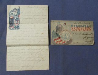 Vintage 1861 Civil War Letter From Fort Henry Va From J Cutter 12th Ma Vols