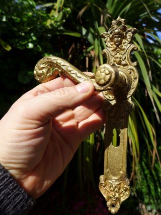 Vintage / Antique Brass Door Handle With Brass Covers Project 01 - 09