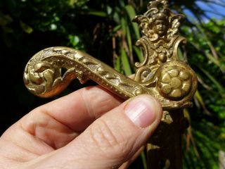 Vintage / antique brass door handle with brass covers project 01 - 09 4