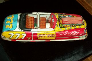Vintage Marx Lumar - Hot Rod 777 - Battery Operated Litho Tin Toy - 11 "