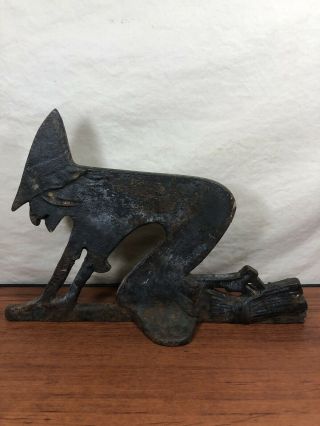 Old Pa.  Farm Find Vintage Rare Halloween Antique Cast Iron Witch Boot Scraper