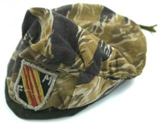 Vintage Mike Force Beret Military Tiger Stripe Us Army Special Forces Hat Cap