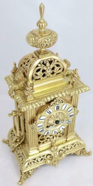 Antique French Mantle Clock Rare Bronze Cubed Shape 8Day 1880 ' s Bell Striking 4