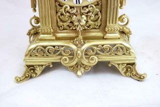Antique French Mantle Clock Rare Bronze Cubed Shape 8Day 1880 ' s Bell Striking 8