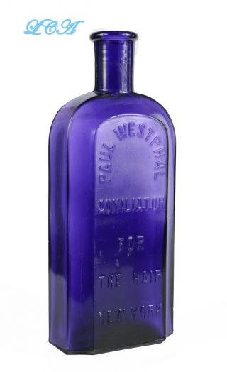 Large Old Auxiliator For The Hair Quack Hair Tonic Antique Bottle - Deep Purple