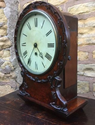 Antique William IV Fusee Wall Clock 8” Dial 12