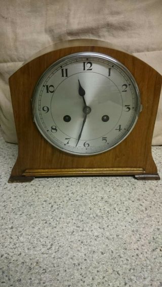 Vintage British 8 Day Striking Mantel Clock G.  W.  O