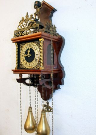 Old Zaanse Zaandam Warmink Wuba Dutch Antique Vintage Wall Clock