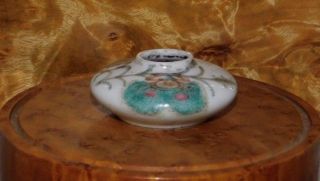 Antique Chinese Porcelain Brush Washer,  Hand Painted Enamel Crabs & Rice Shaft 2