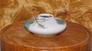 Antique Chinese Porcelain Brush Washer,  Hand Painted Enamel Crabs & Rice Shaft 4