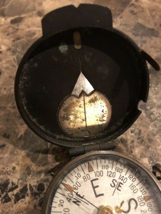 US ENGINEER CORPS COMPASS FROM WW1,  SWISS MADE BY PLAN LTD,  SOLID BRASS,  ANTIQUE 3