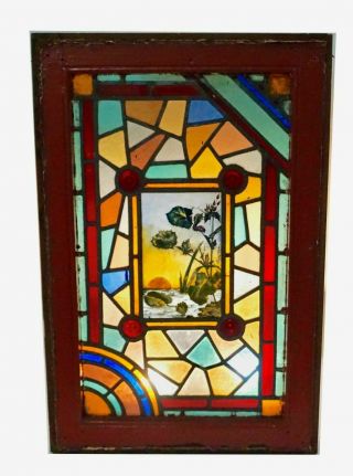 English Victorian Stained Glass Window Painted Landscape Aesthetic Movement 1875 2