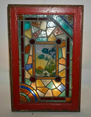 English Victorian Stained Glass Window Painted Landscape Aesthetic Movement 1875 3