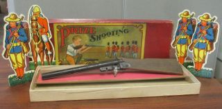 Rare Early Vtg A.  Gropper Prize Shooting Rifle Soldier Military Toy Game Orig Box