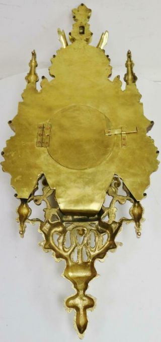 Rare Quality Antique French 8 Day Pierced Bronze Ormolu Ornate Cartel Wall Clock 10