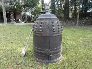 Japanese Temple Bell Bronze Buddhist (cracked) Sea Freight Check The Video