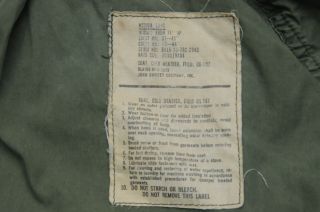 Distressed US Army Field OG 107 Coat Cold Weather Medium Long w/ Scovill Zipper 7