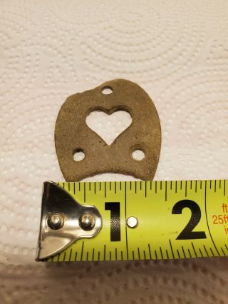 Rare Civil War Era Brass Boot Heel Plate W/ Heart Cutout 1 3/4 " X 1 7/8