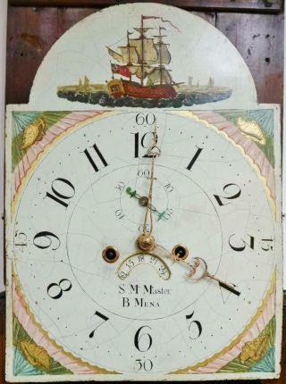 Antique 19thC English 8 Day Bell Striking Longcase Grandfather Clock 10