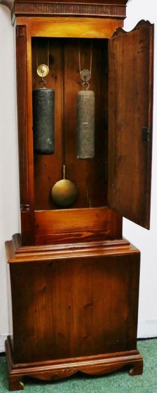 Antique 19thC English 8 Day Bell Striking Longcase Grandfather Clock 8