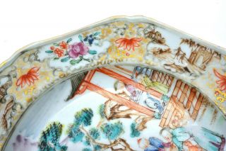 18C Qianlong Chinese Export Famille Rose Porcelain Dish Plate Mandarin Figure 9