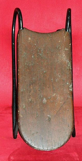 Vintage Small Child Or Doll Snow Sled 20 " Long Patina On Wood,  Iron Runners