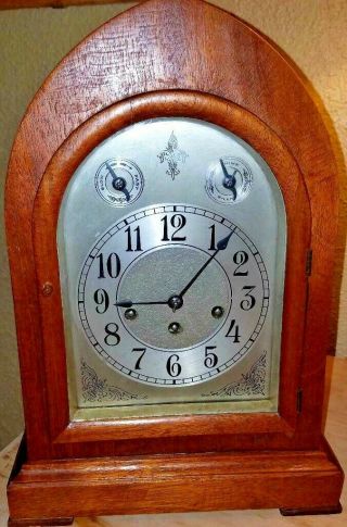 Antique Seth Thomas Grand Doric Westminster Beehive Clock Cathedral Mahogany