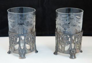 Wmf Art Nouveau Glass Holders