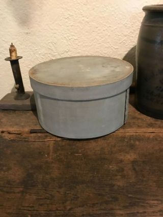 Antique Early Pantry Box In Gray Paint