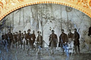 1/4 Plate Tintype of Civil War Camp Scene 3