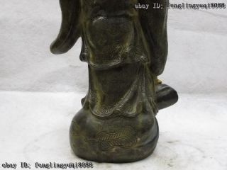 Folk Classic Bronze Copper Gilt happy Maitreya Buddha Play bliss Dragon Statue 11