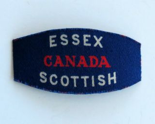 Ww2 Vintage Canvas Essex Scottish Regiment Canada Shoulder Flash