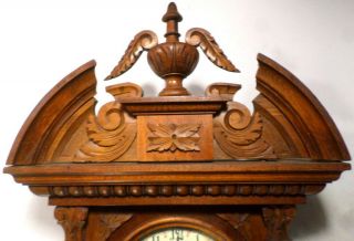 Gustav Becker German GRAND SONNERIE 3 Weight Driven Regulator Wall Clock - 1890 2