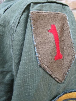 Vintage 1962 Early Vietnam War US Army 1st Infantry Division NAMED Shirt,  SMALL 2