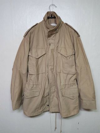 Rare Vintage Alpha M - 65 Gray Field Jacket Khaki Color Military Uniform Clothes
